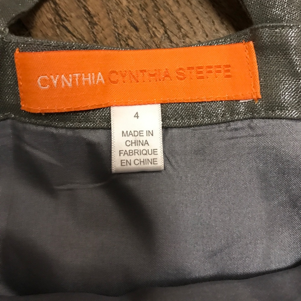 Cynthia Steffe Pewter Metallic Cocktail Dress 4 - Picture 3 of 7